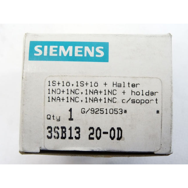 Siemens CONTACT BLOCK WITH HOLDER / 3SB1320-0D / Neu OVP - Maranos.de
