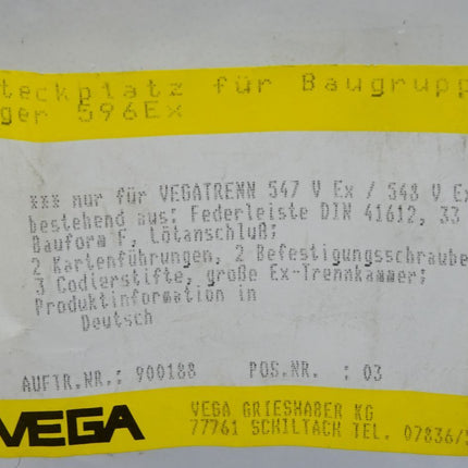 Vega Steckplatz 596Ex Vegatrenn547V Ex 548V Ex 900188 / Neu OVP - Maranos.de