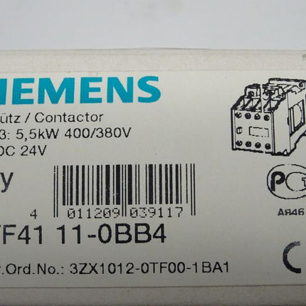 Siemens Schütz 3TF4111-0BB4 / 3TF41 11-0BB4 / 3ZX1012-0TF00-1BA1 NEU-OVP - Maranos.de
