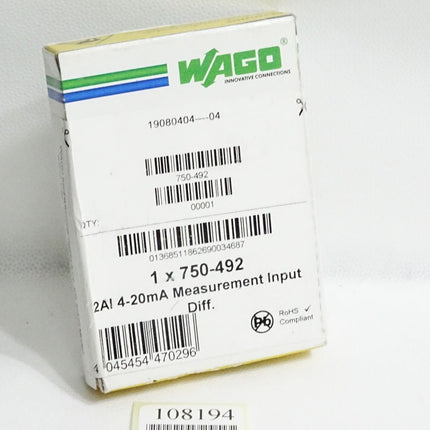 Wago 750-492 2-Kanal-Analogeingang / Neu OVP versiegelt - Maranos.de