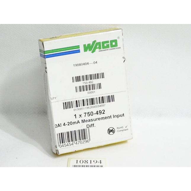 Wago 750-492 2-Kanal-Analogeingang / Neu OVP versiegelt - Maranos.de