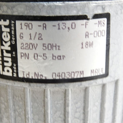 Bürkert 040307M MAUL 190-A-13,0-F-MS G 1/2 A-000 18W 0-5bar - Maranos.de