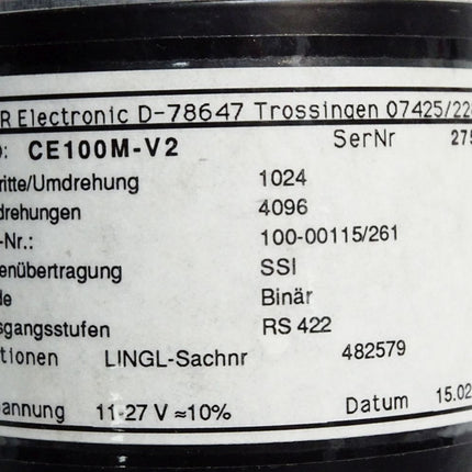 TR Electronic CE100M-V2 CE 100M-V2 100-00115/261 Absolut Encoder - Maranos.de