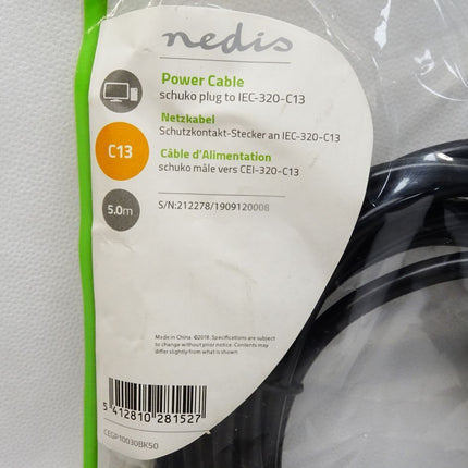 Nedis Power Cable Netzkabel Schutzkontaktstecker IEC-320-C13 5m CEGP10030BK50 / Neu OVP - Maranos.de