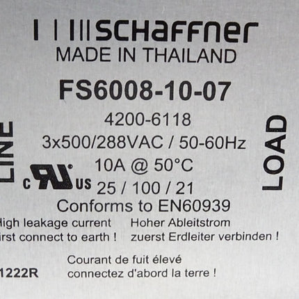 Schaffner Line Filter FS6008-10-07 - Maranos.de