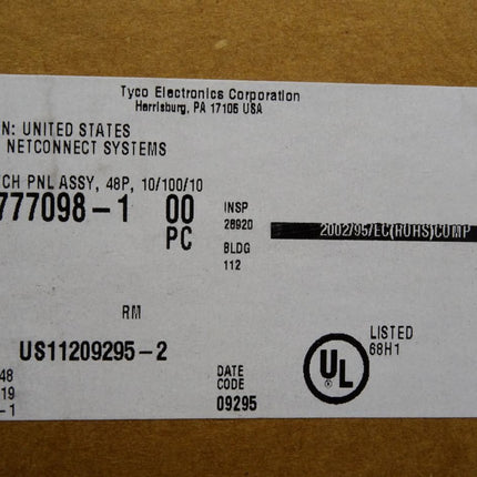 AMP Tyco Electronics 1777098-1 MRJ21 Patchpanel 48fach 19 Zoll Server / Neu OVP - Maranos.de