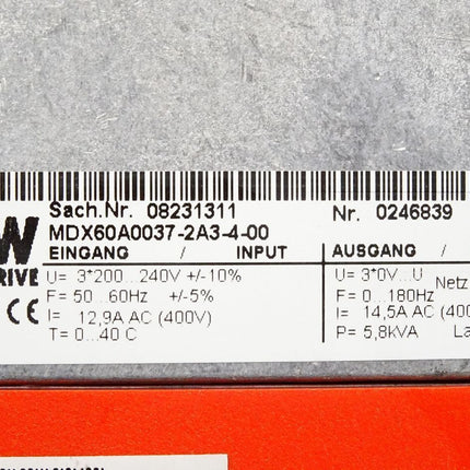 SEW Eurodrive MC07A037-2A3-4-10 08272859 MDX60A0037-2A3-4-00 08231311 DEFEKT - Maranos.de