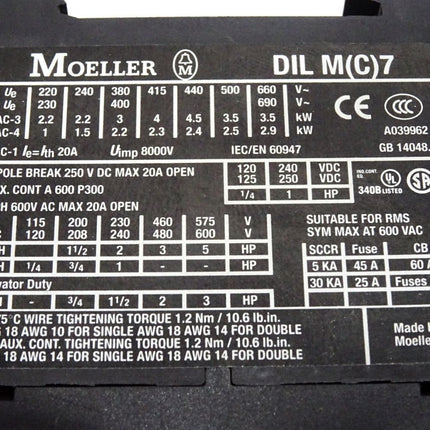 Moeller PKZM0-6,3 Motorschutzschalter + DILM7-10 - Maranos.de