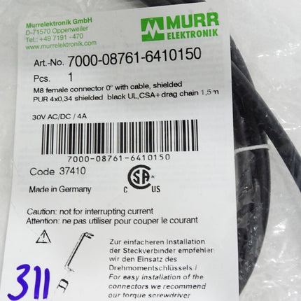 Murr Elektronik Kabel 1.5m 7000-08761-6410150 / Neu OVP - Maranos.de