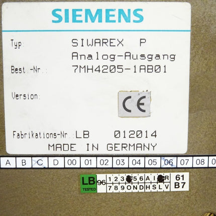 Siemens Siwarex P 7MH4205-1AB01 Analog Ausgang - Maranos.de