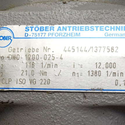 Küenle Antriebsysteme Motor K21R 71 G 6 703387980 915-1120min-1 + Stöber Getriebe DW0-1200-025-4 - Maranos.de