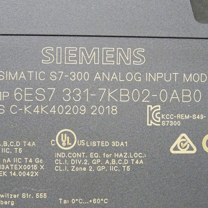 Siemens S7-300 SM331 6ES7331-7KB02-0AB0 / 6ES7 331-7KB02-0AB0 - Maranos.de