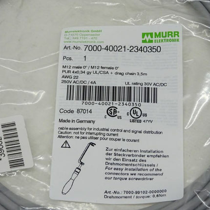 Murr Elektronik 7000-40021-2340350 / M12 Code 87014 - NEU - Maranos.de