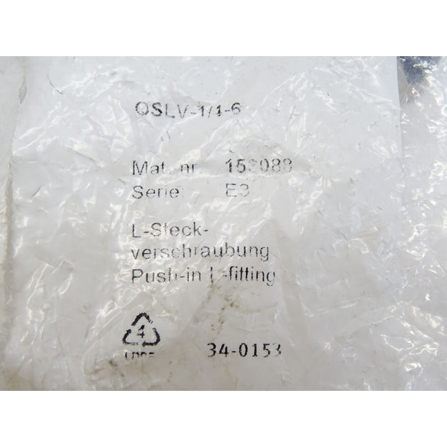 Festo L-Steckverschraubung 153088 QSLV-1/4-6 Inhalt : 9 Stück / Neu OVP - Maranos.de