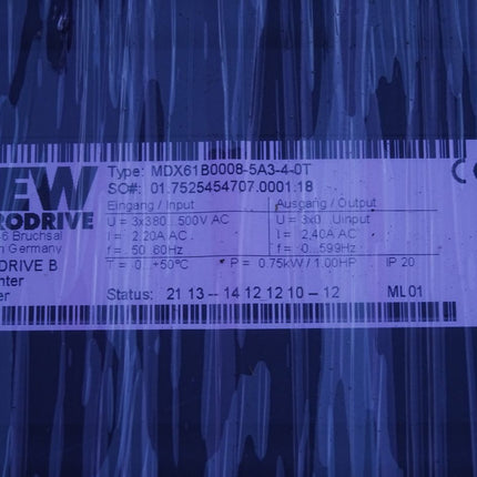SEW Eurodrive Movidrive Umrichter 0.75kW MDX61B0008-5A3-4-0T / Neu OVP - Maranos.de