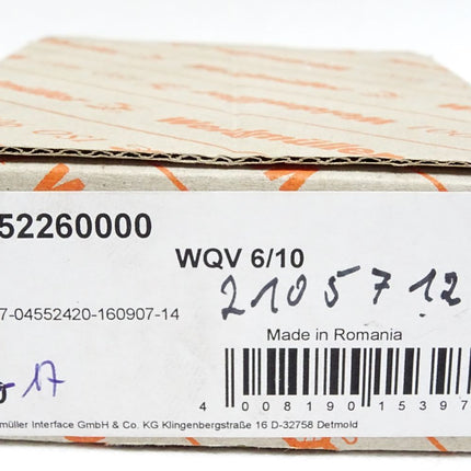 Weidmüller 1052260000 WQV 6/10 Querverbinder / Inhalt:17 Stück / Neu OVP - Maranos.de
