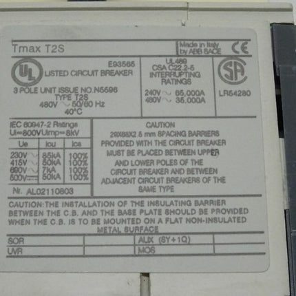 ABB Tmax T2S Leistungsschalter N5596 / Sace Tmax - Maranos.de