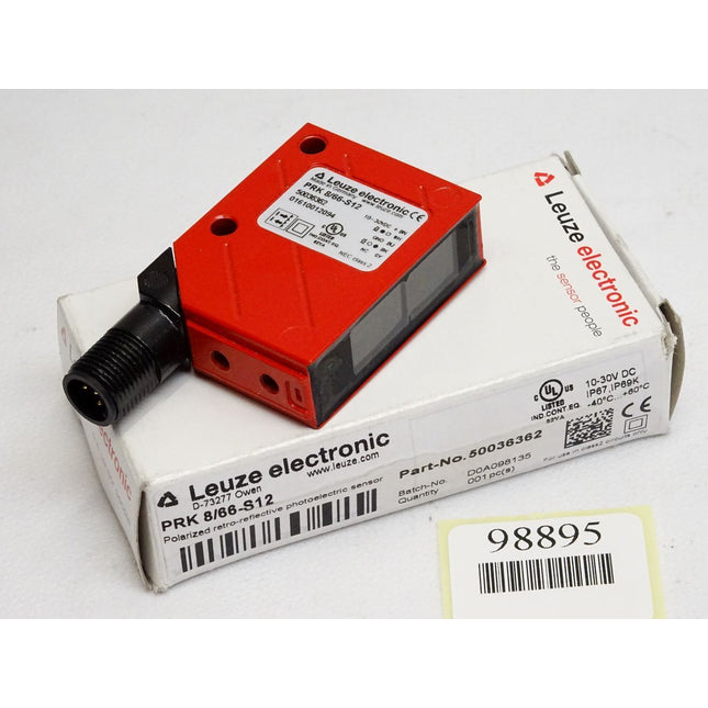 Leuze electronic Reflex-Lichtschranke polarisiert PRK8/66-S12 50036362 / Neu OVP - Maranos.de