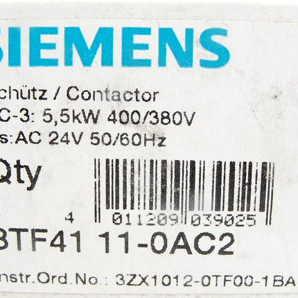 Siemens Schütz 3TF4111-0AC2 3TF4111-0A / Neuwertig OVP - Maranos.de
