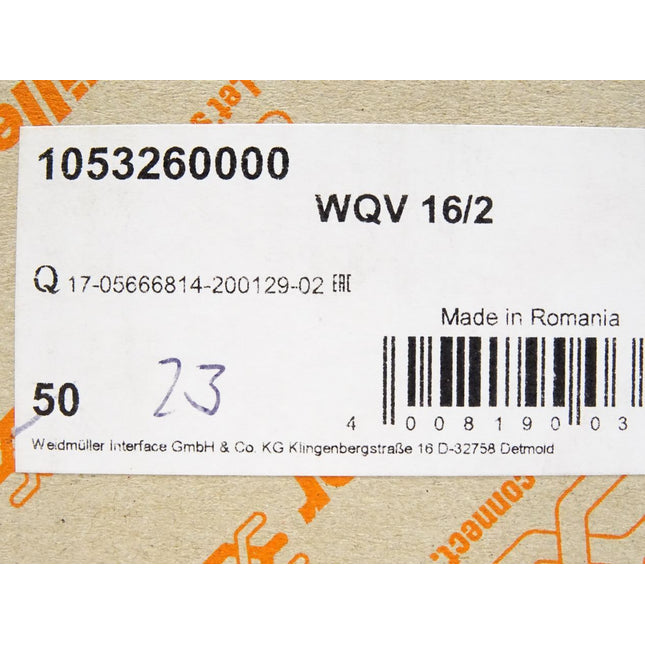 Weidmüller WQV16/2 / 1053260000 / Inhalt : 23 Stück / Neu OVP - Maranos.de