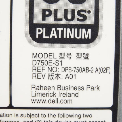 DELL D750E-S1 DPS-750AB-2 A 02F Power Supply 750W - Maranos.de