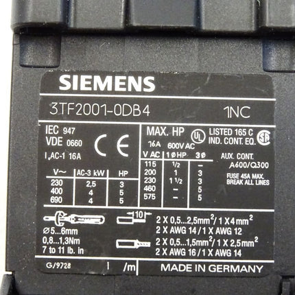 Siemens 3TF2001-0DB4 / Neuwertig - Maranos.de