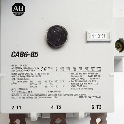 Allen Bradley Schütz CAB6-85 CAB6-P - Maranos.de