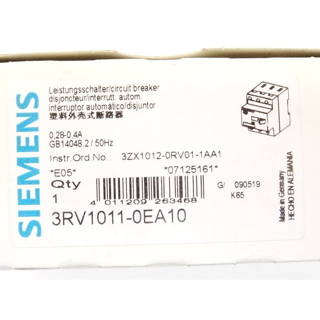 Siemens Leistungsschalter 3RV1011-0EA10 / Neu OVP - Maranos.de