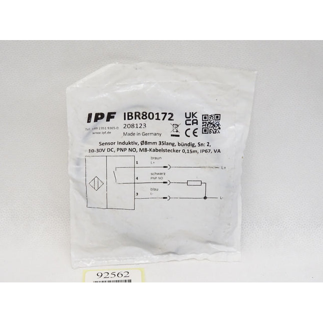 Ipf electronic Sensor Induktiv IBR80172 / Neu OVP - Maranos.de