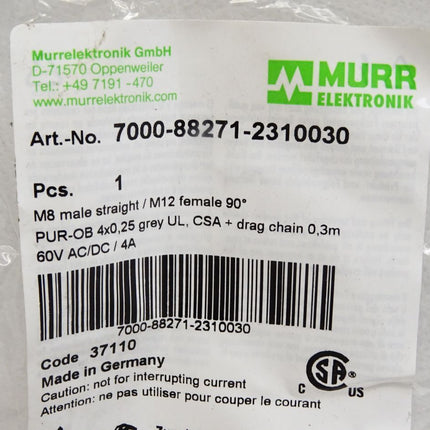 Murr Elektronik Kabel 7000-88271-2310030 / Neu OVP - Maranos.de