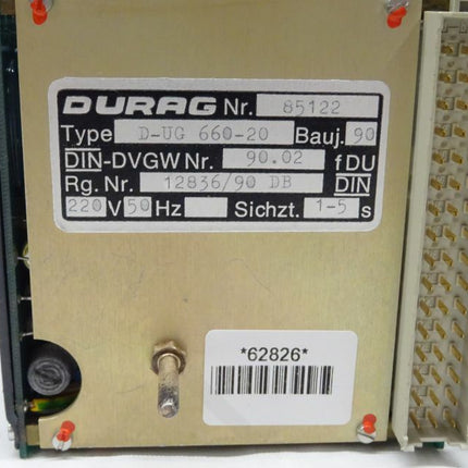 Durag D-UG 660-20 Flammenwächter 85122 / 220V / 50Hz / 12836/90 DB - Maranos.de