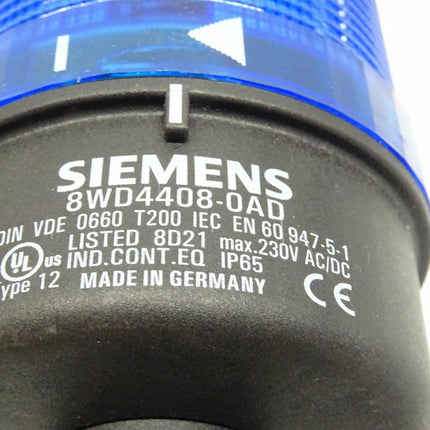Siemens 8WD4408-0AD / 8WD 4408-0AD Dauerlichtelement Anschluss + Signalleuchte blau - Maranos.de