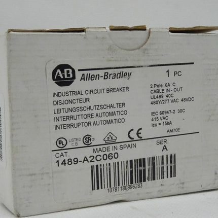 AB Allen Bradley 1489-A2C060 SER. A  Leitungsschutzschalter 2 Pole 6A C - Maranos.de