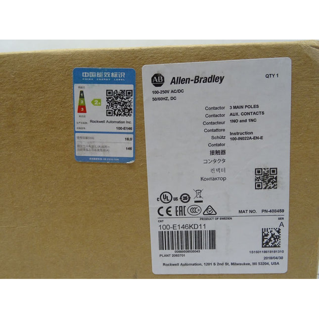 Allen-Bradley Schütz Contactor / 100-E146KD11 / Neu OVP versiegelt - Maranos.de