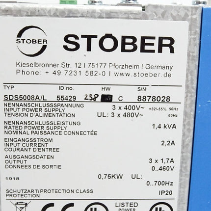 Stöber Servoumrichter SDS5008A/L 55429 0.75kW DP5000 44575 - Maranos.de