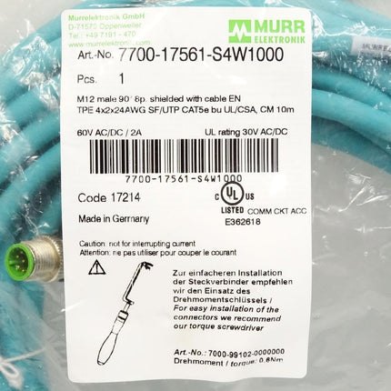 Murr Elektronik 7700-17561-S4W1000 / Neu OVP - Maranos.de