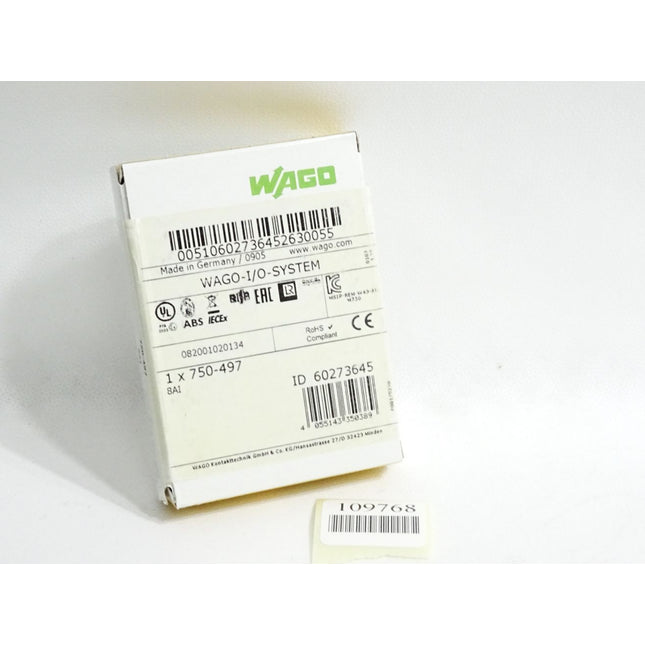 Wago 750-497 8-Kanal-Analogeingang / Neu OVP versiegelt - Maranos.de