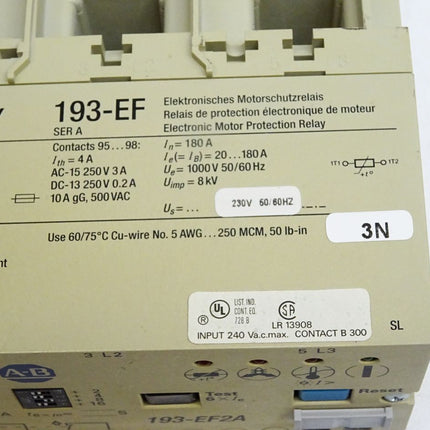 Allen Bradley 193-EF 230V Motorschutzrelais - Maranos.de
