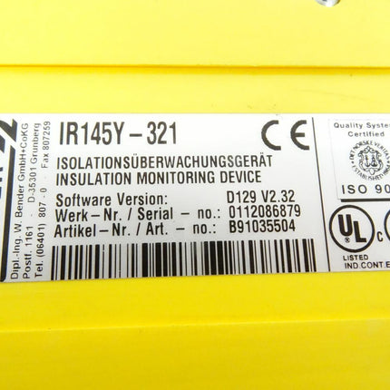 Bender IR145Y-321 / Isolationsüberwachungsgerät - Maranos.de
