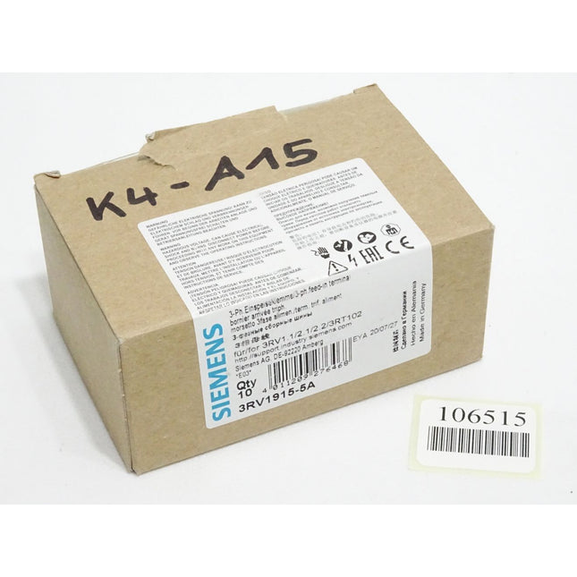 Siemens Einspeiseklemme 3RV1915-5A / Inhalt:10 Stück / Neu OVP - Maranos.de