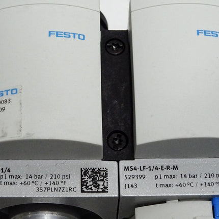Festo 8040083 MS4-KOMB MS4-EM1-1/4 + MS4-LF-1/4-E-R-M + MS4-LRB-1/4-D7-AS + MS4-LRB-1/4-D7-AS/ Unbenutzt Halterung gebrochen - Maranos.de