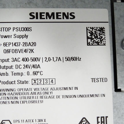 Siemens Sitop PSU300S 6EP1437-2BA20 / Unbenutzt mit Lagerspuren - Maranos.de