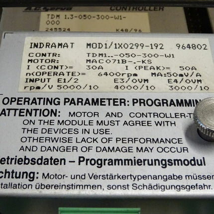 Indramat TVM 1.3-050-300-W1-000 + MOD1/1X0299-192 / Servomodul - Maranos.de