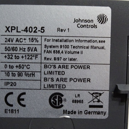 Johnson Controls XPL-402-5 - Maranos.de