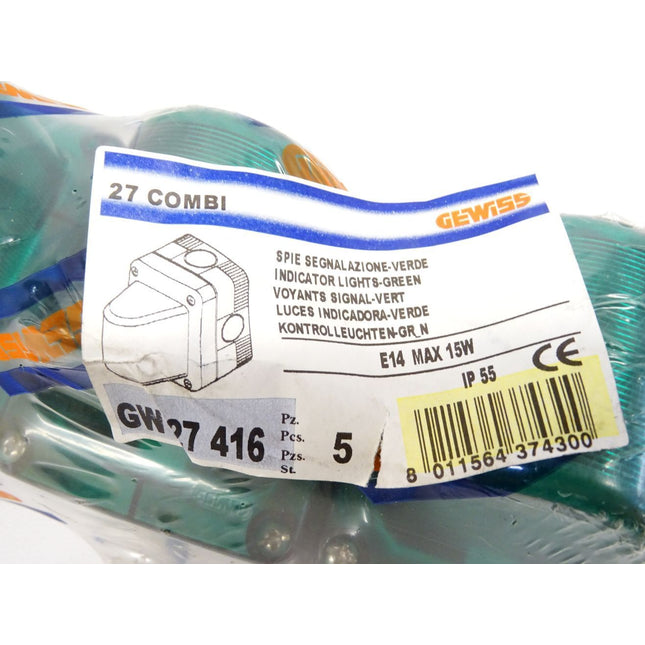 Gewiss Kontrolleuchten Grün / GW27416 / Inhalt : 5 Stück / Neu OVP - Maranos.de