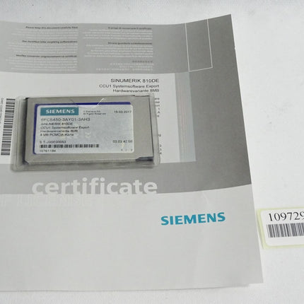 Siemens 6FC5450-3AY01-3AH3 Sinumerik 810DE CCU1 Systemsoftware Export 8MB - Maranos.de