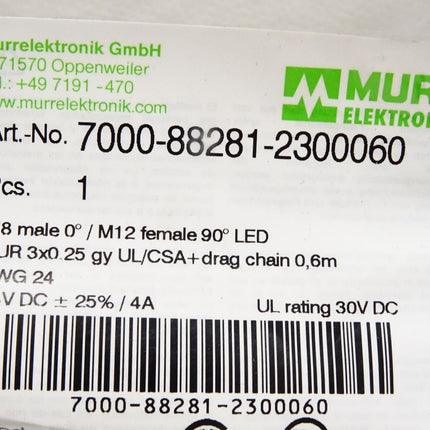 Murr Elektronik Kabel 7000-88281-2300060 / Neu OVP - Maranos.de