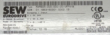 SEW Eurodrive MXM80A-000-000-00/UFF41B MOVIAXIS Mastermodul MXM80A-000 Neuwertig - Maranos.de