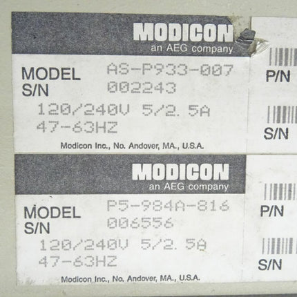 AEG Modicon AS-P933-007 / P5-984A-816 Rack - Maranos.de