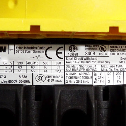 Eaton P3-63 Hauptschalter / Unbenutzt - Maranos.de